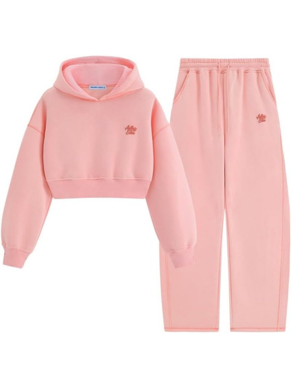Cozy Women's Fleece Baggy Sweatsuit Set - 2 Piece Tracksuit with Crop Top